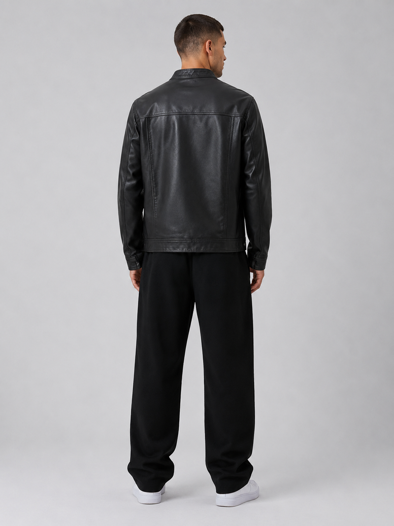 Men’s Black Faux Leather Jacket