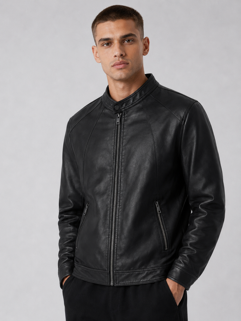 Men’s Black Faux Leather Jacket