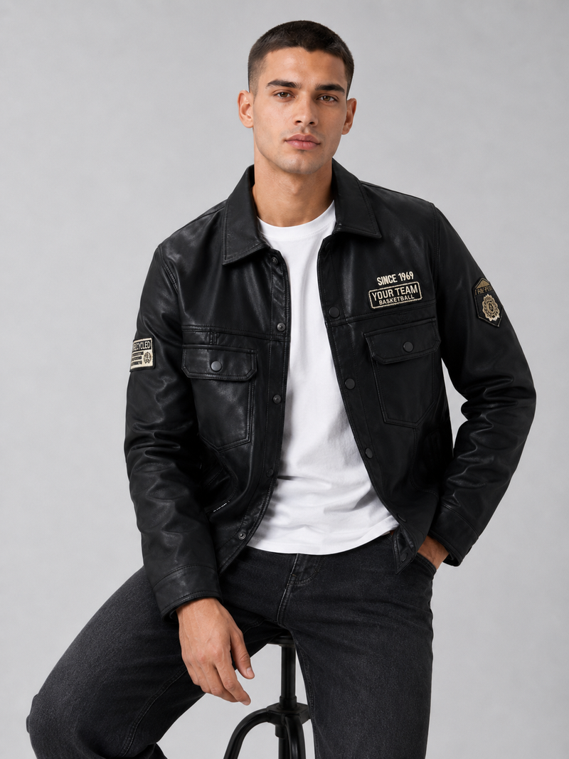 Men’s Black PU Leather Jacket
