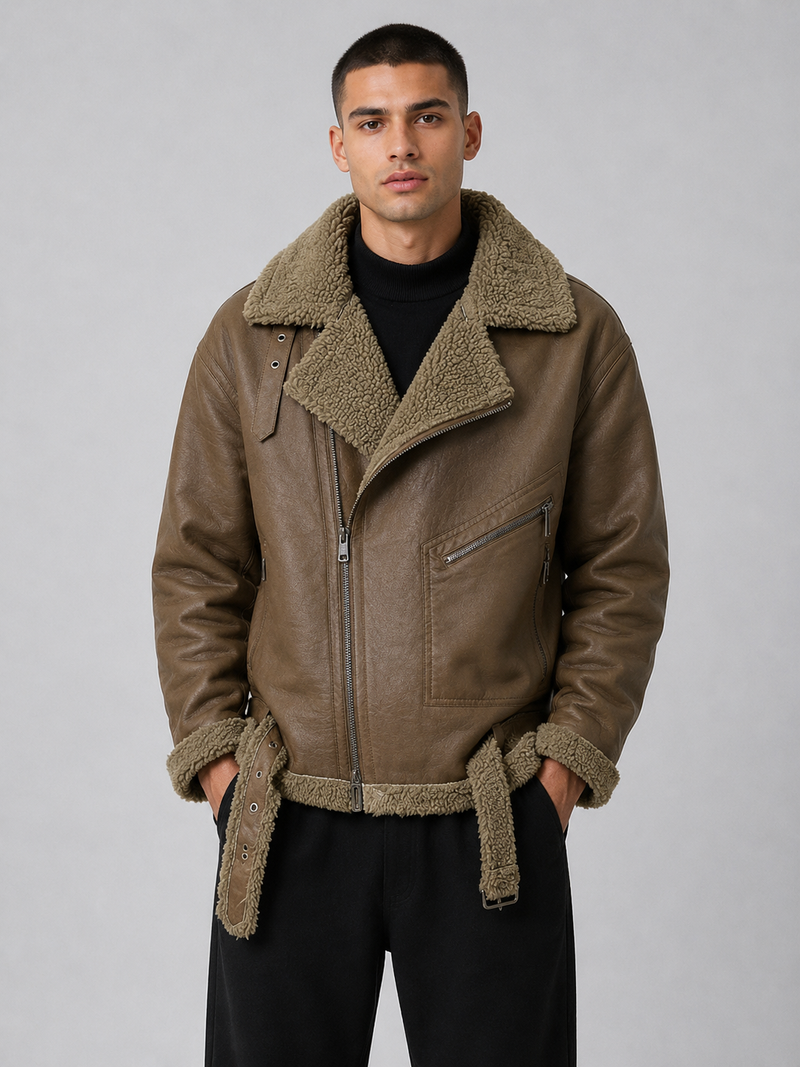 Men’s Thickened Sherpa-Lined Jacket