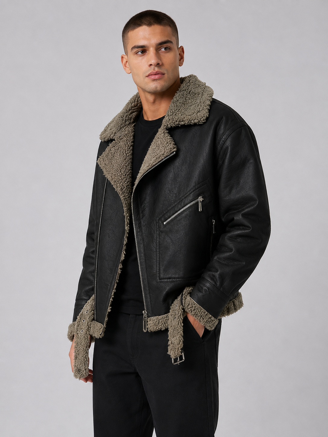 Men’s Thickened Sherpa-Lined Jacket