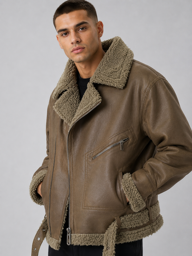 Men’s Thickened Sherpa-Lined Jacket
