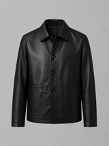 Faux Leather Lapel Jacket