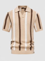 AIOPESON Short-Sleeve Striped Top