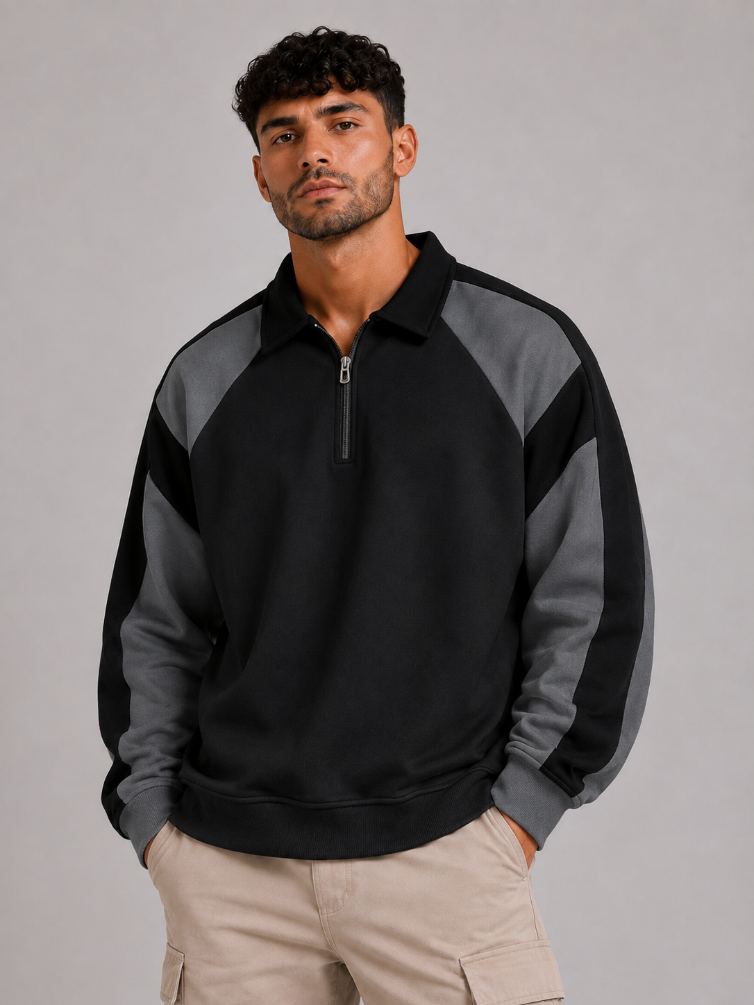 Mochuang Half-Zip Pullover Sweatshirt