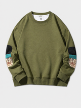 Mochuang Patch Detail Pullover Sweatshirt