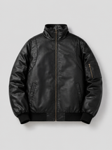 PU Stand Collar Jacket