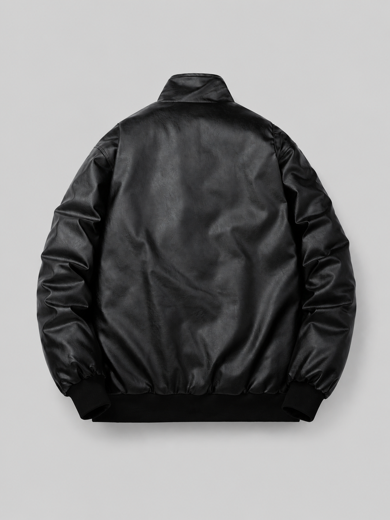 PU Stand Collar Jacket