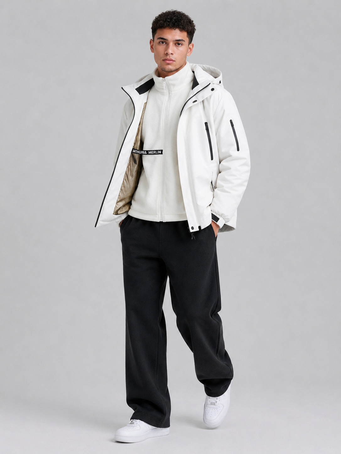 Unisex Detachable Hood Polyester Jacket