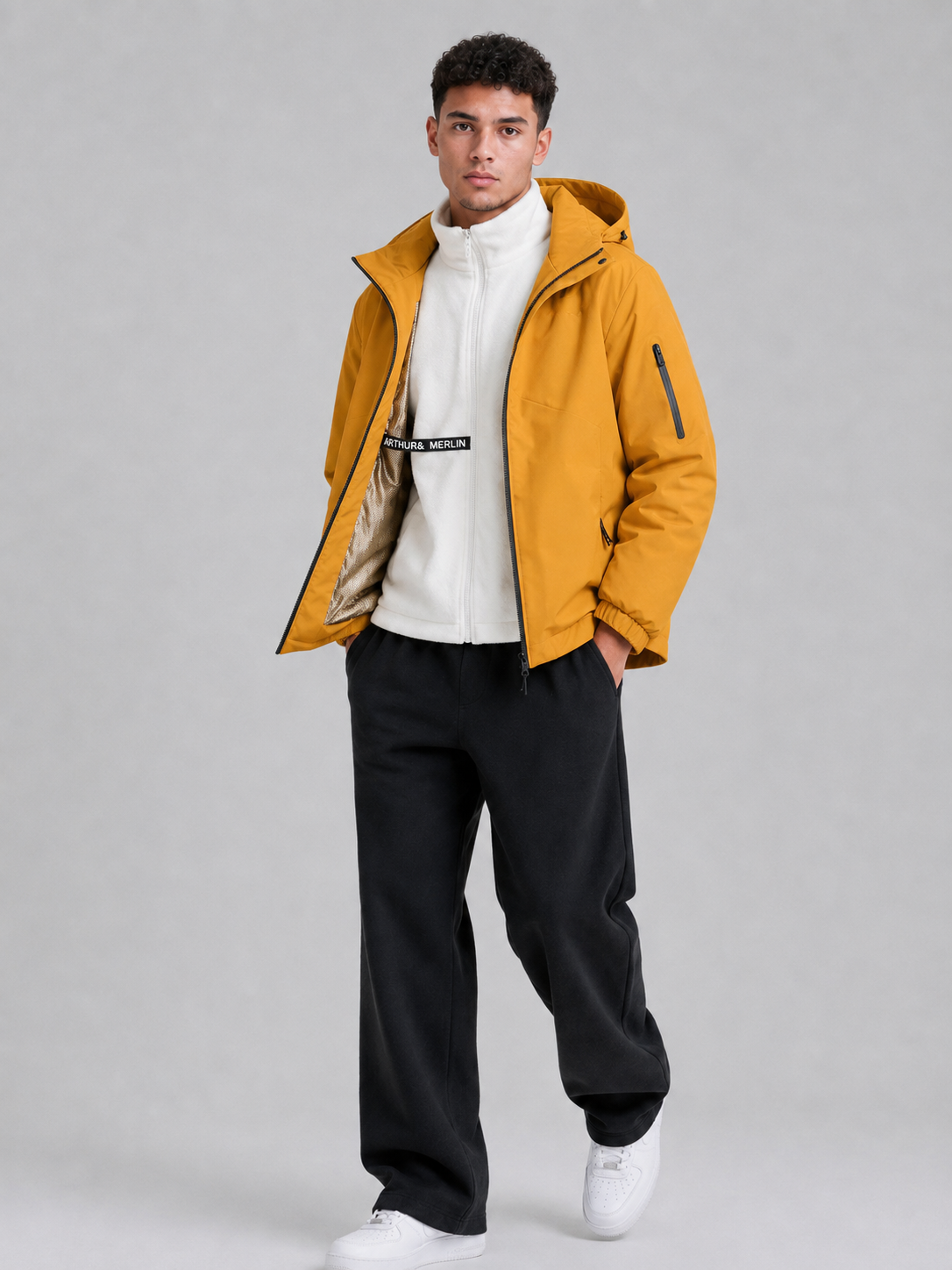 Unisex Detachable Hood Polyester Jacket