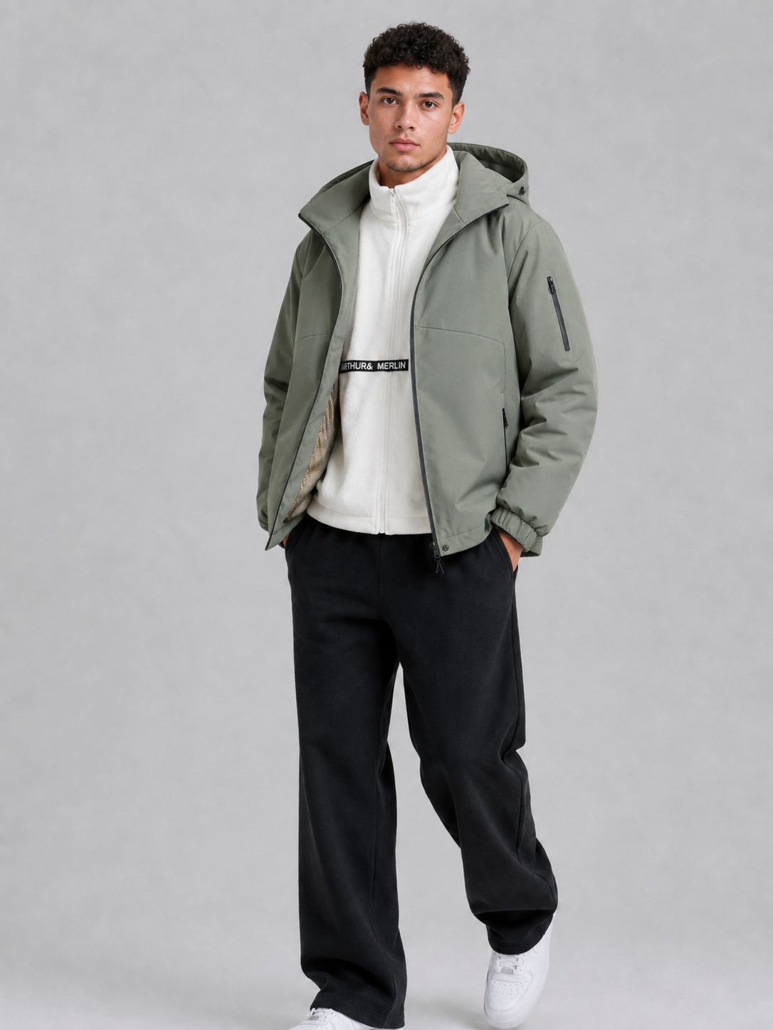 Unisex Detachable Hood Polyester Jacket