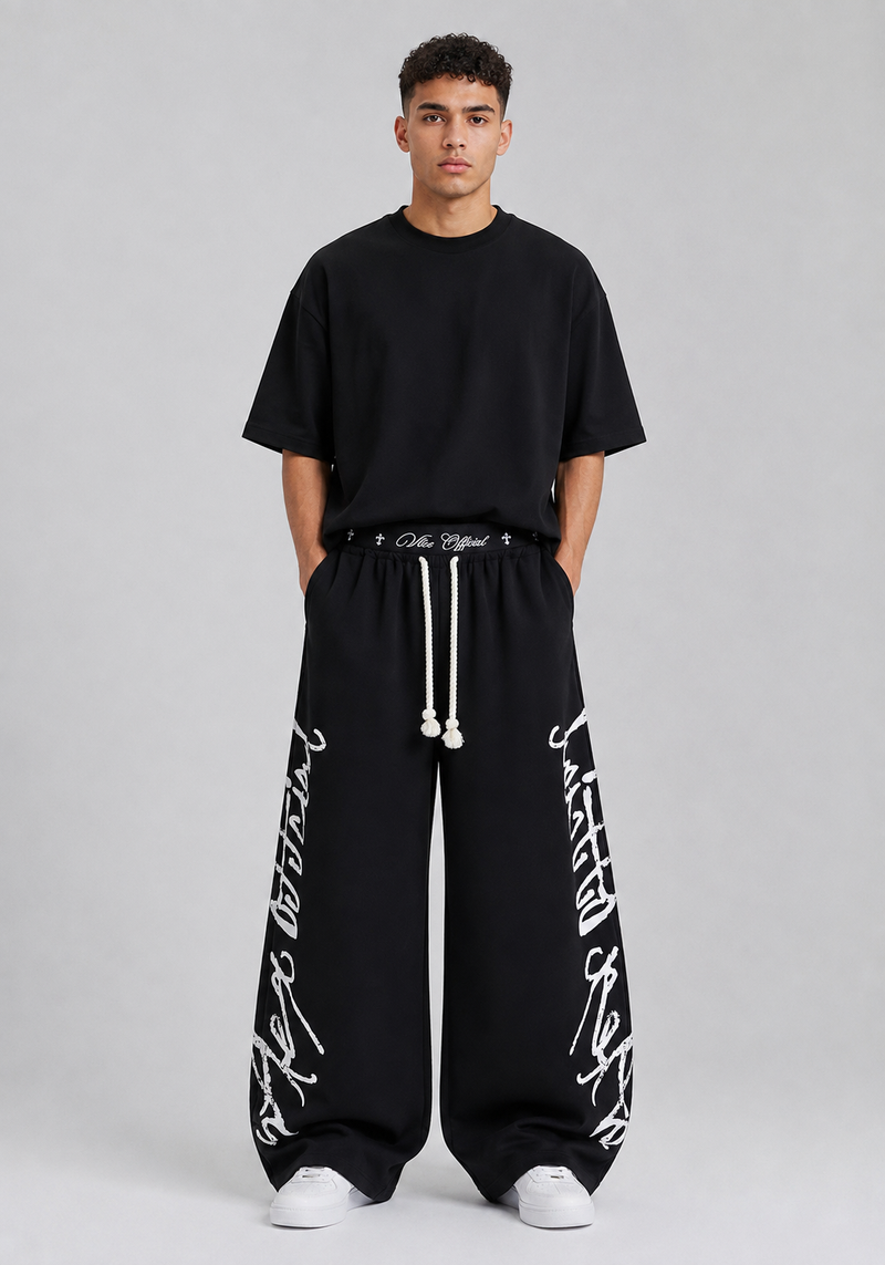 Cotton Wide-Leg Casual Pants