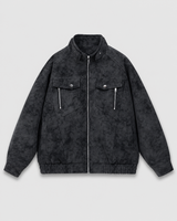 Black PU Lapel Jacket