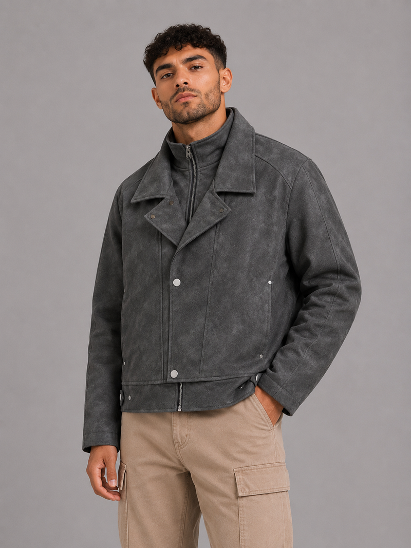 PU Lapel Jacket
