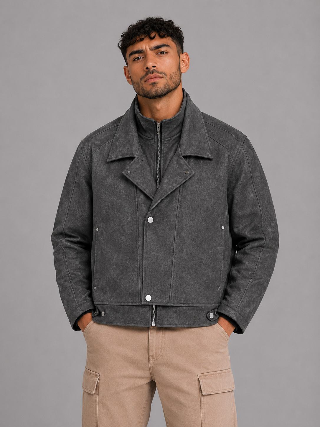 PU Lapel Jacket