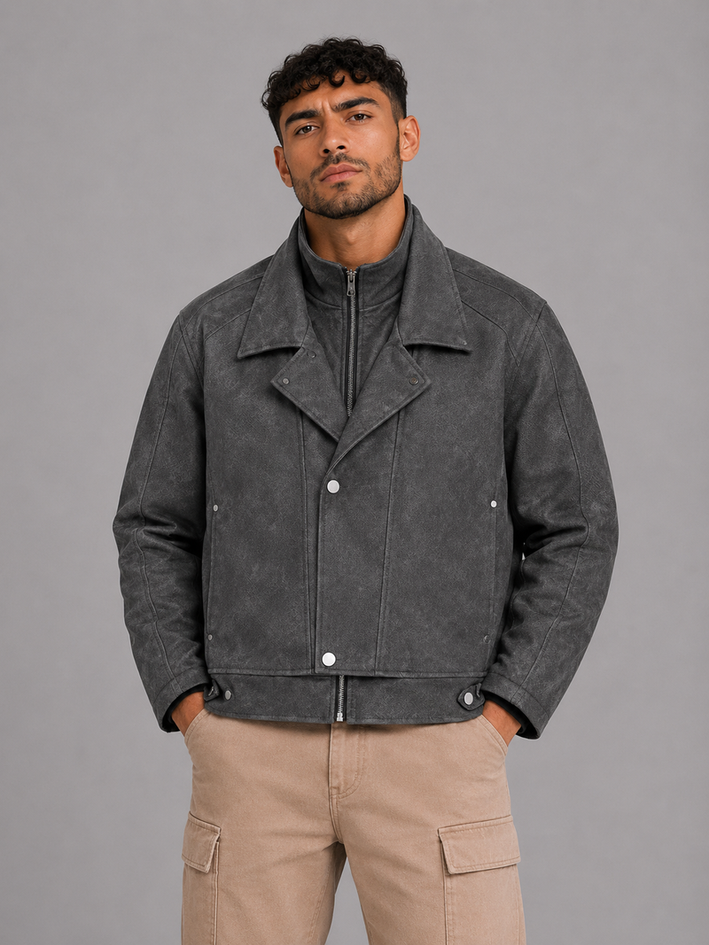 PU Lapel Jacket