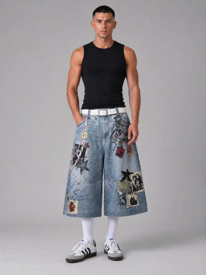 Men’s Cropped Straight-Leg Denim Pants