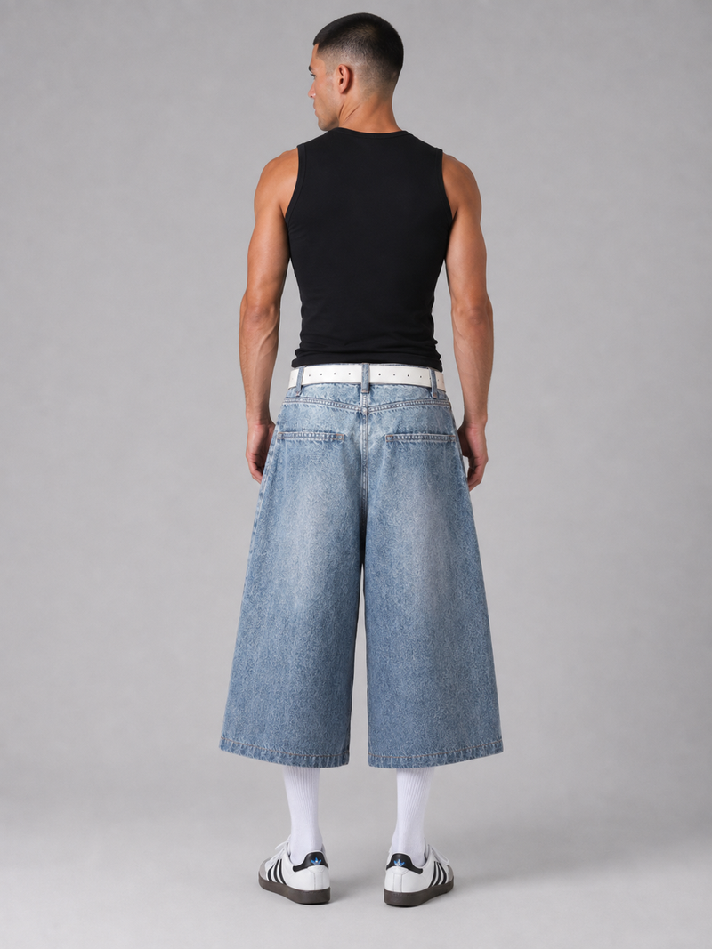 Men’s Cropped Straight-Leg Denim Pants