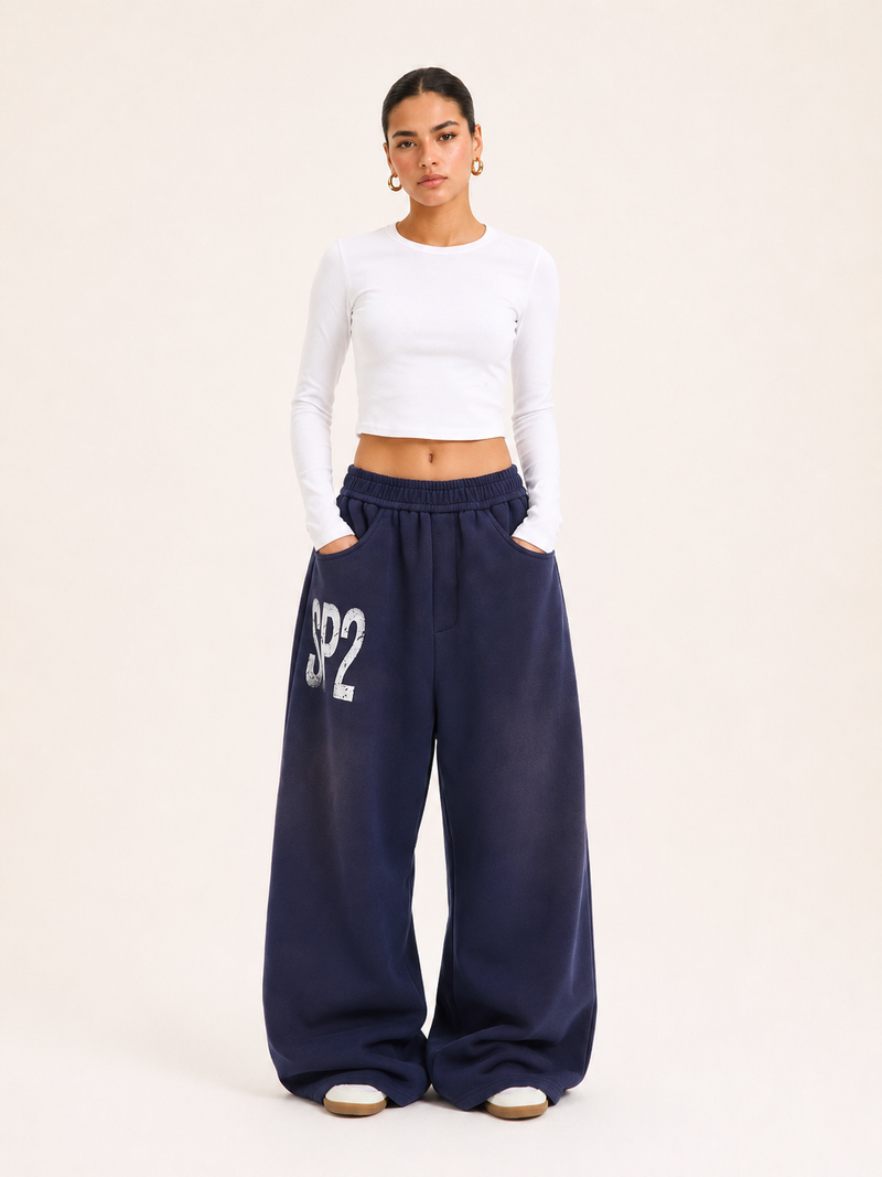 Printed Loose-Fit Cotton Street Pants