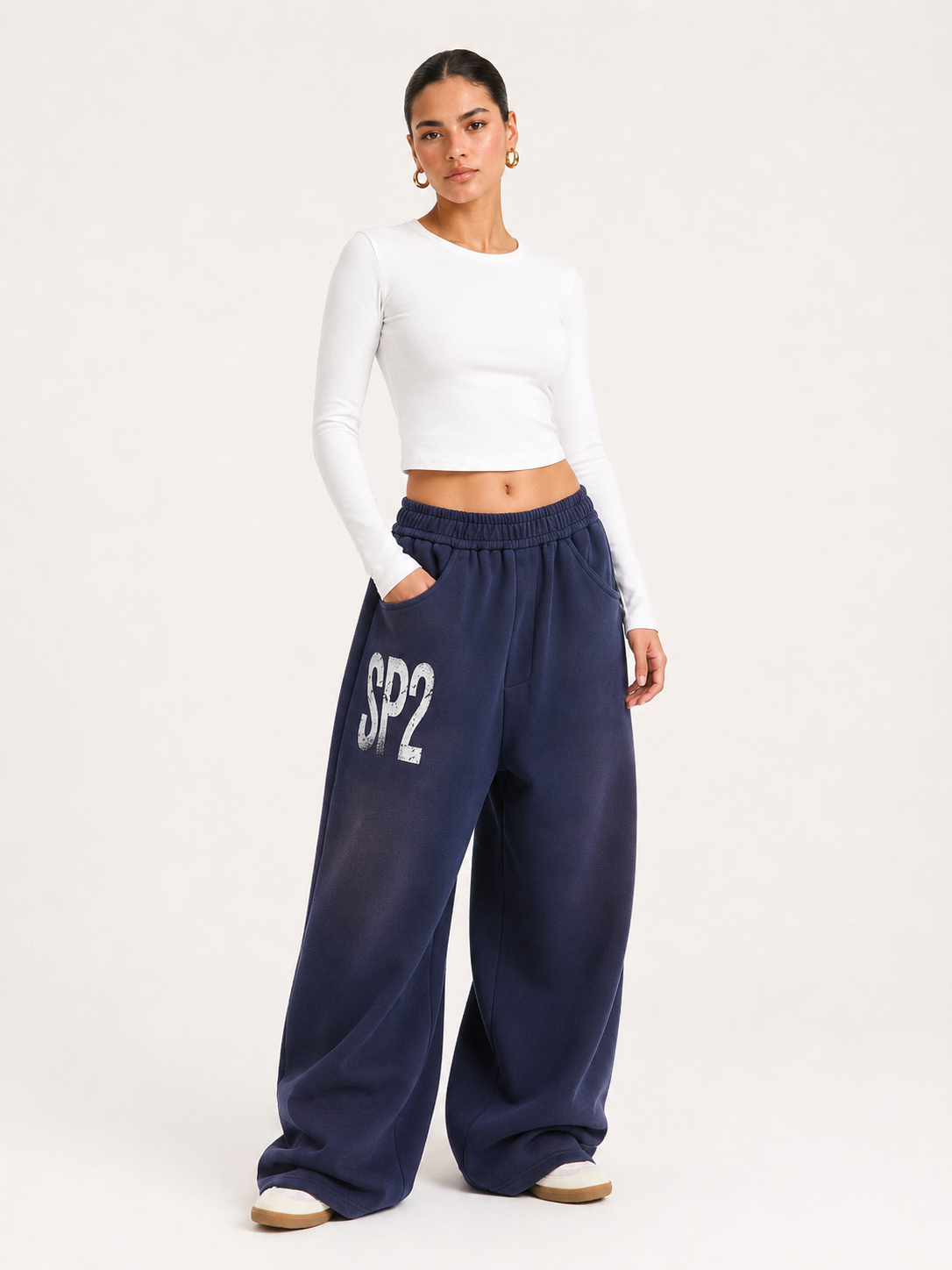 Printed Loose-Fit Cotton Street Pants