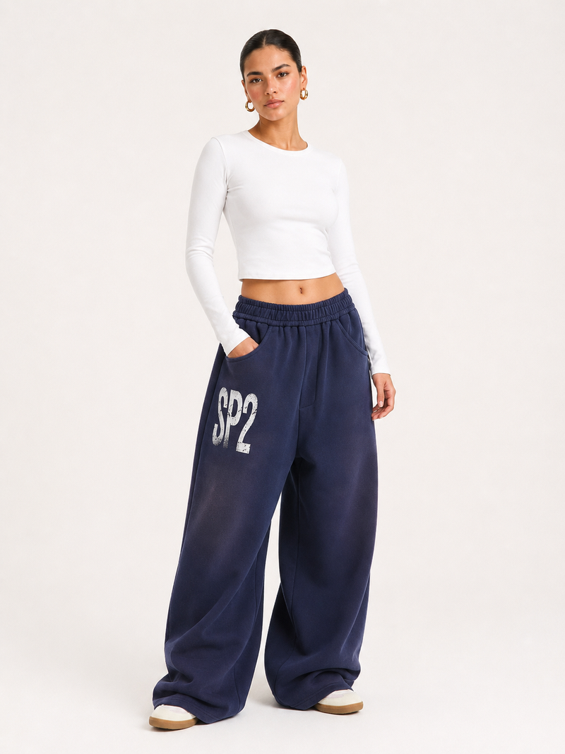 Printed Loose-Fit Cotton Street Pants