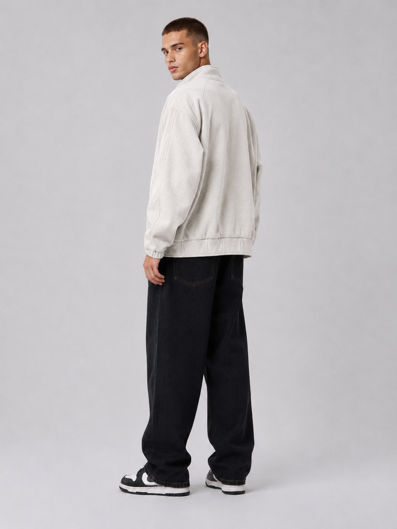 Loose-Fit Stand Collar Jacket