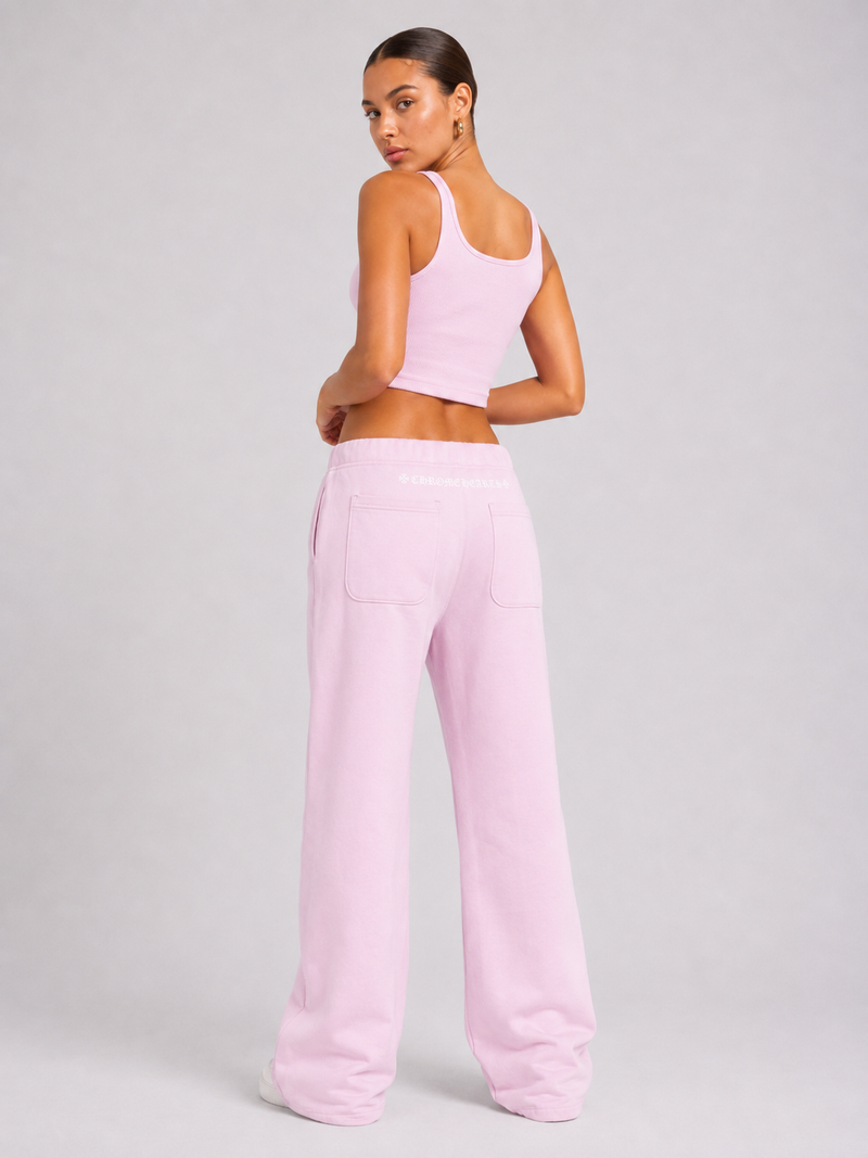 Pink Streetwear Sweatshirt & Loose Pants
