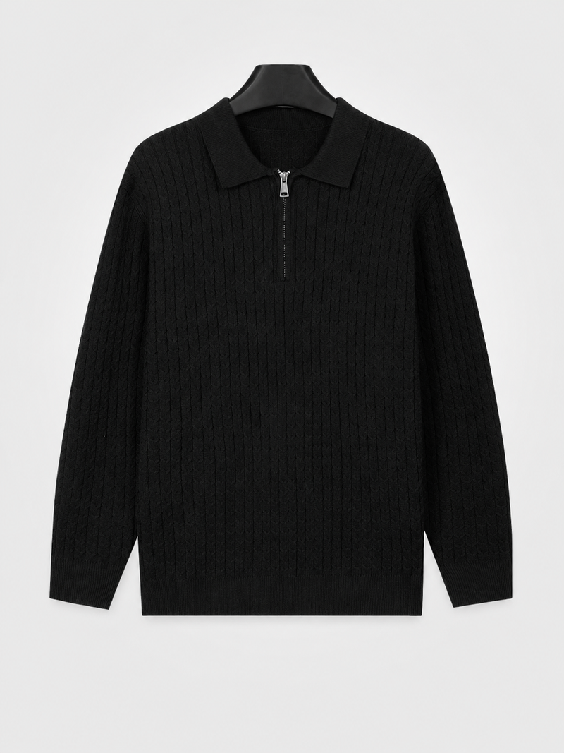 Men’s Long-Sleeve Polo Knit Top