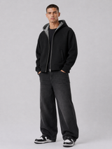 Loose Fit Hooded Zip-Up Jacket