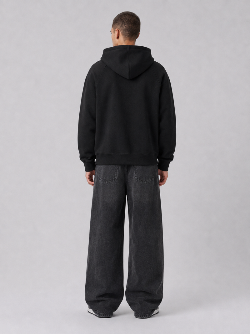 Loose Fit Hooded Zip-Up Jacket