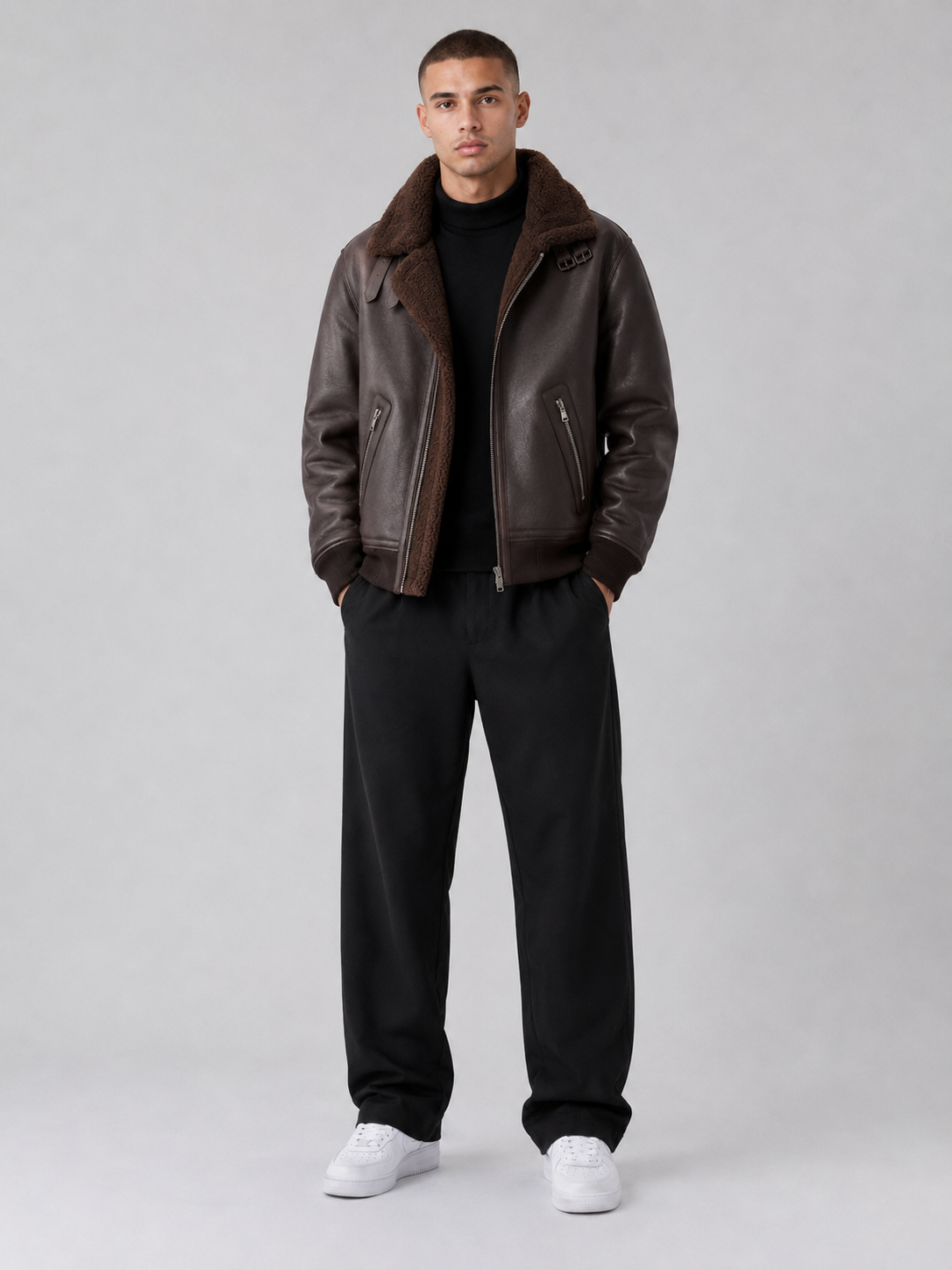 Men’s Thickened Faux Leather Jacket