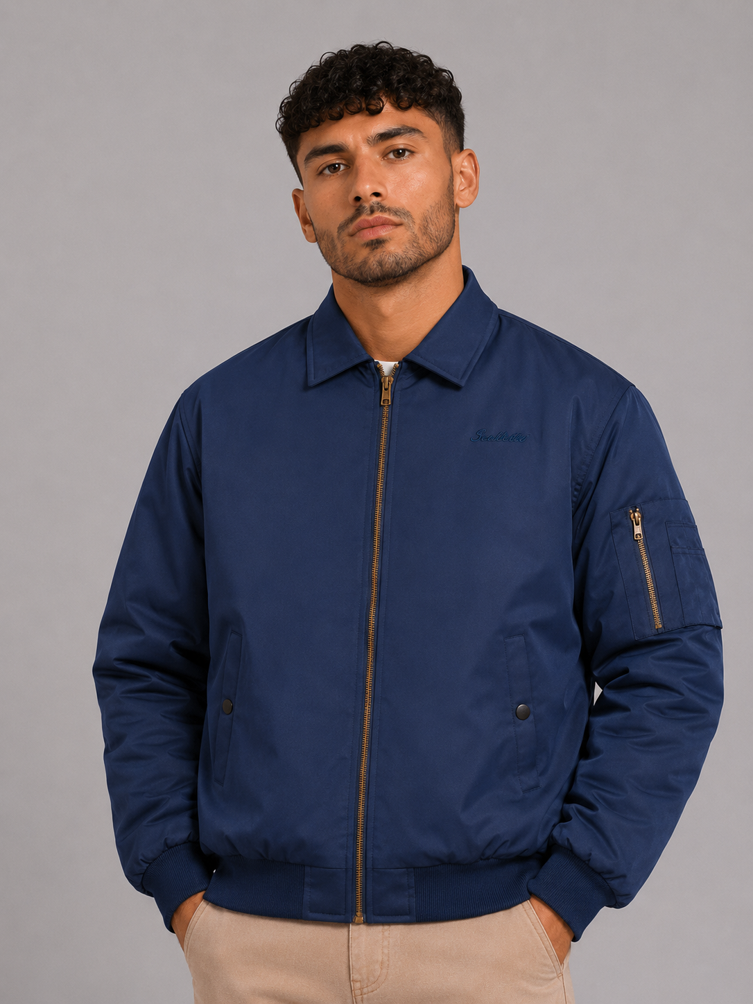 Fitted Stand Collar Jacket