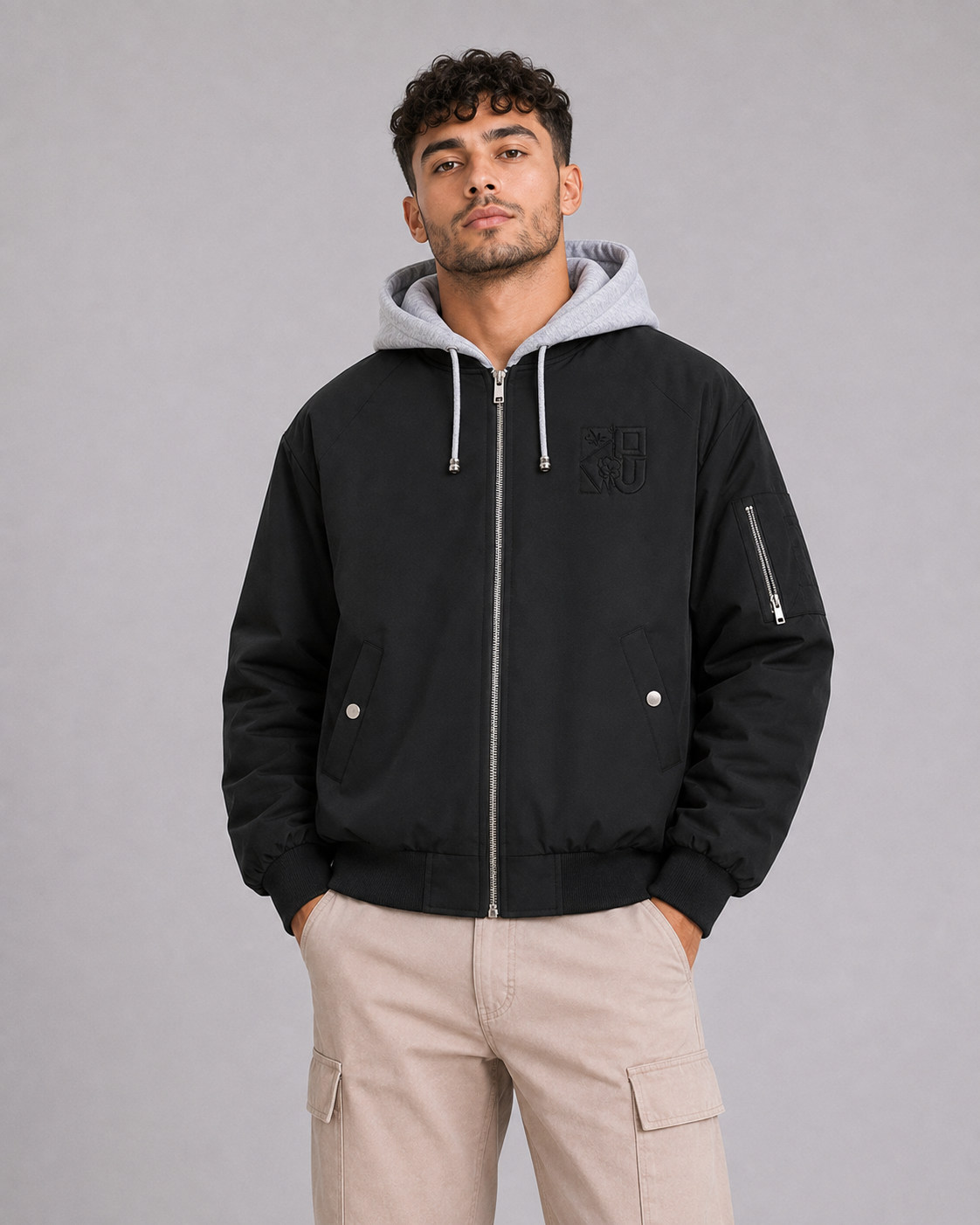 Fitted Stand Collar Jacket