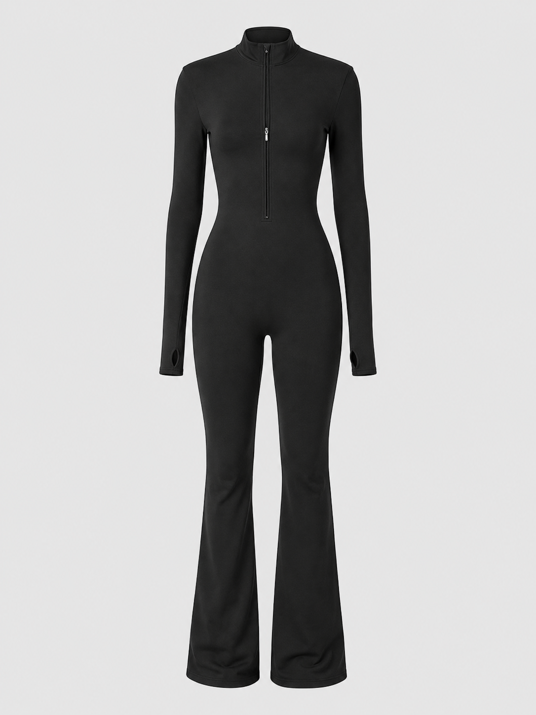 Women’s Long-Sleeve Flare Active Jumpsuit