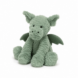 Wavy-Haired Green Dinosaur Plush Toy – 23 cm