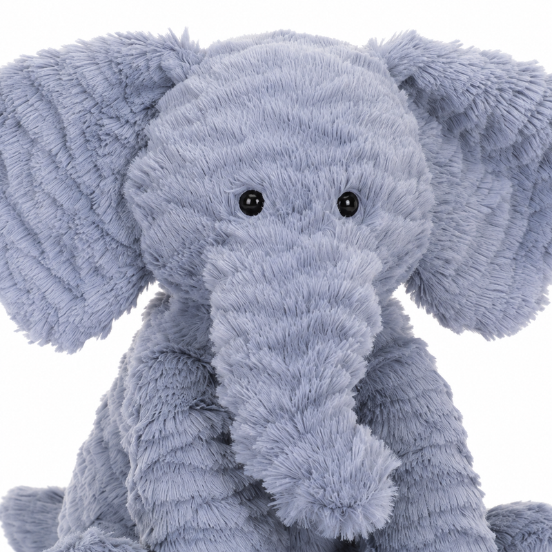 Wavy Hair Elephant Plush Toy – 23 cm