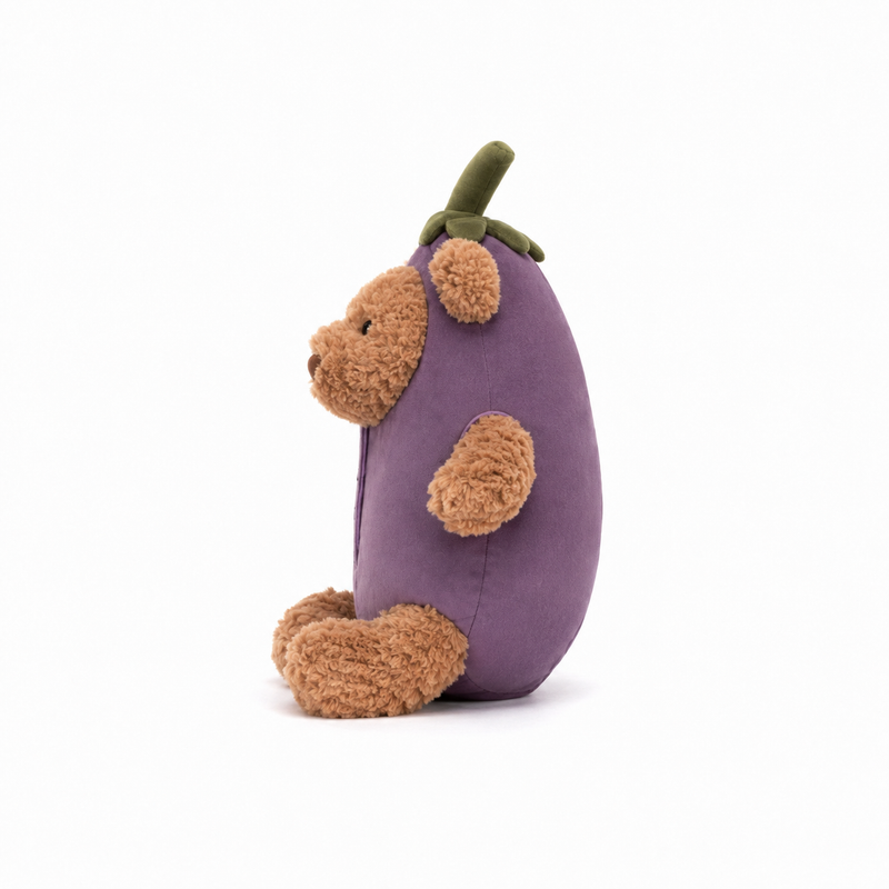 Eggplant Barcelona Bear Plush Toy – 26cm