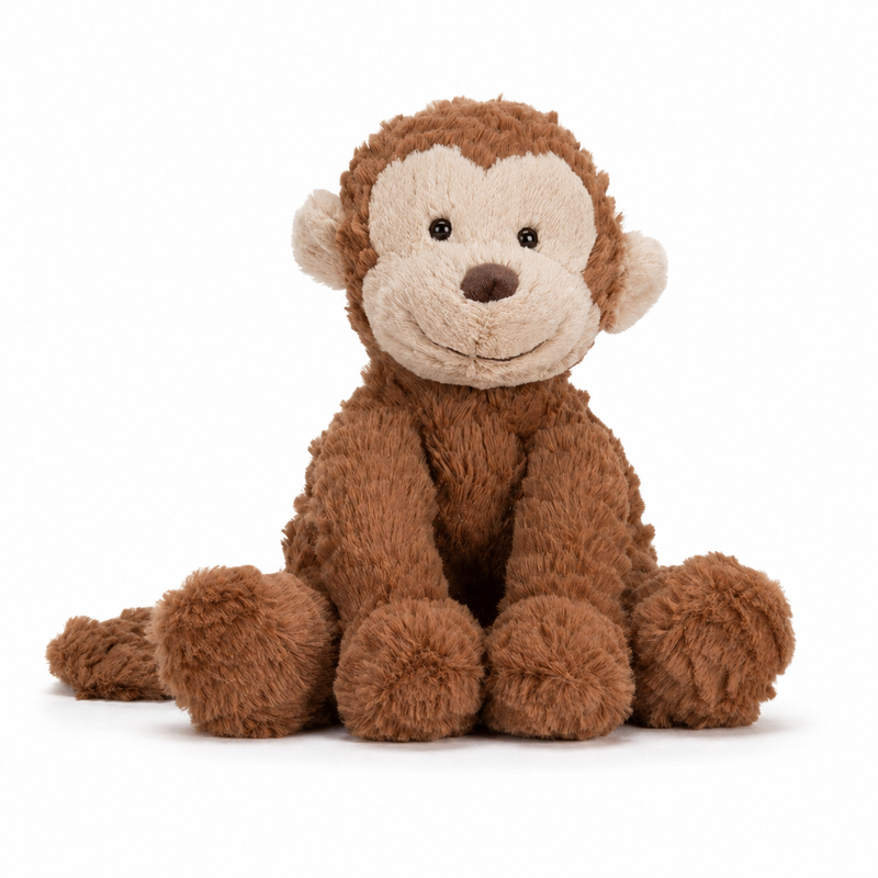 Wavy-Haired Monkey Plush Toy – 23 cm