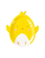 Easter Chick Shaped Plates – 9" x 10" Paper Party Set of 8 - Waydiy