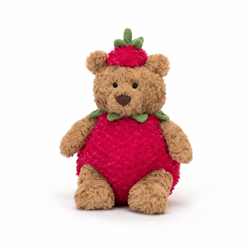 Strawberry Barcelona Bear Plush Toy – 26cm