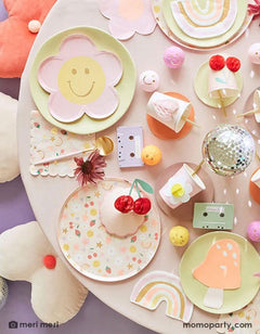 Happy Face Icons Dinner Plates – 10.5" Party Set of 8 - Waydiy