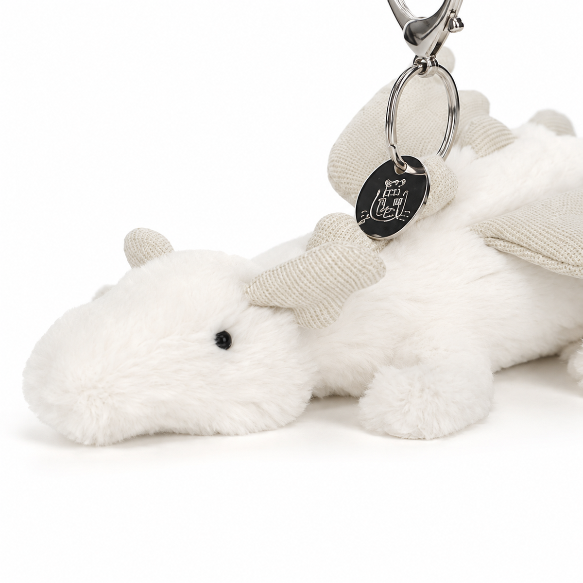 White Dragon Plush Pendant – 15 cm