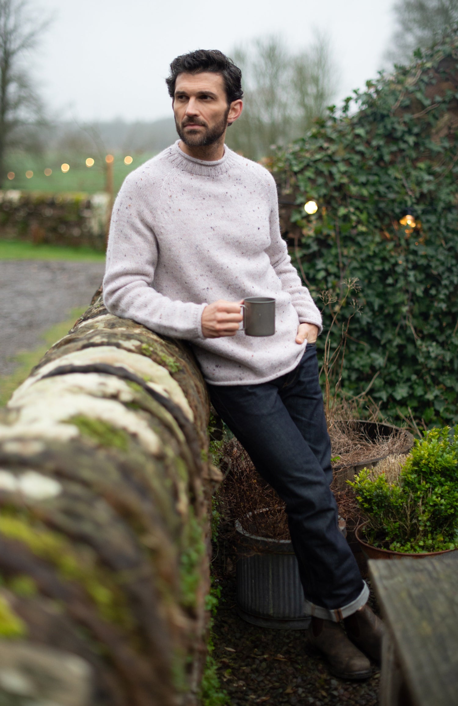 Mens British Wool Fishermans Crew Neck Jumper