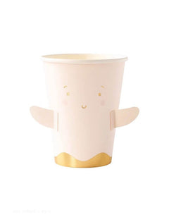 Halloween Ghost Paper Cups – 12 oz Party Set of 8 with Arm Attachments - Waydiy