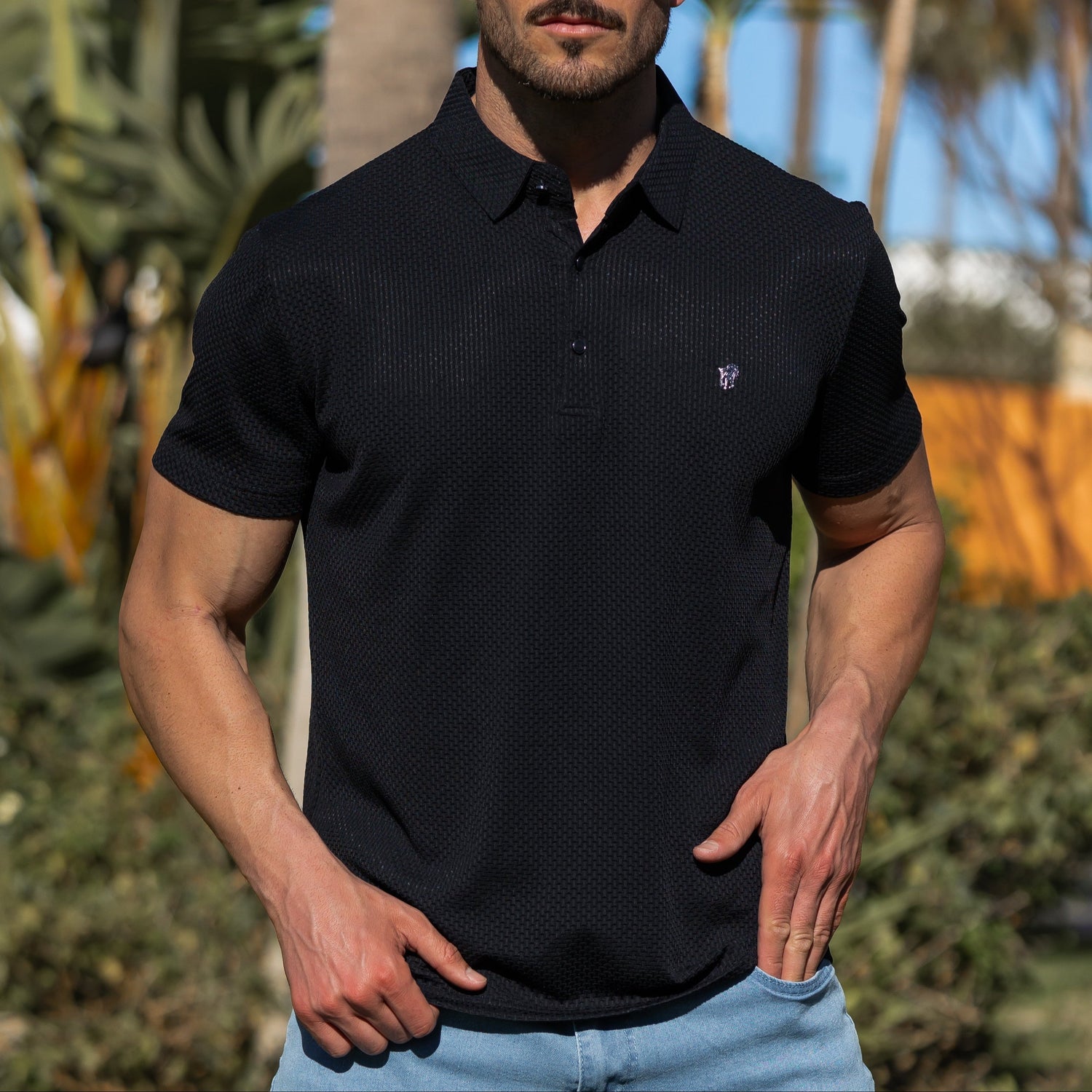 Soffice Men's Short Sleeve Polo Shirt – Casual Slim Fit