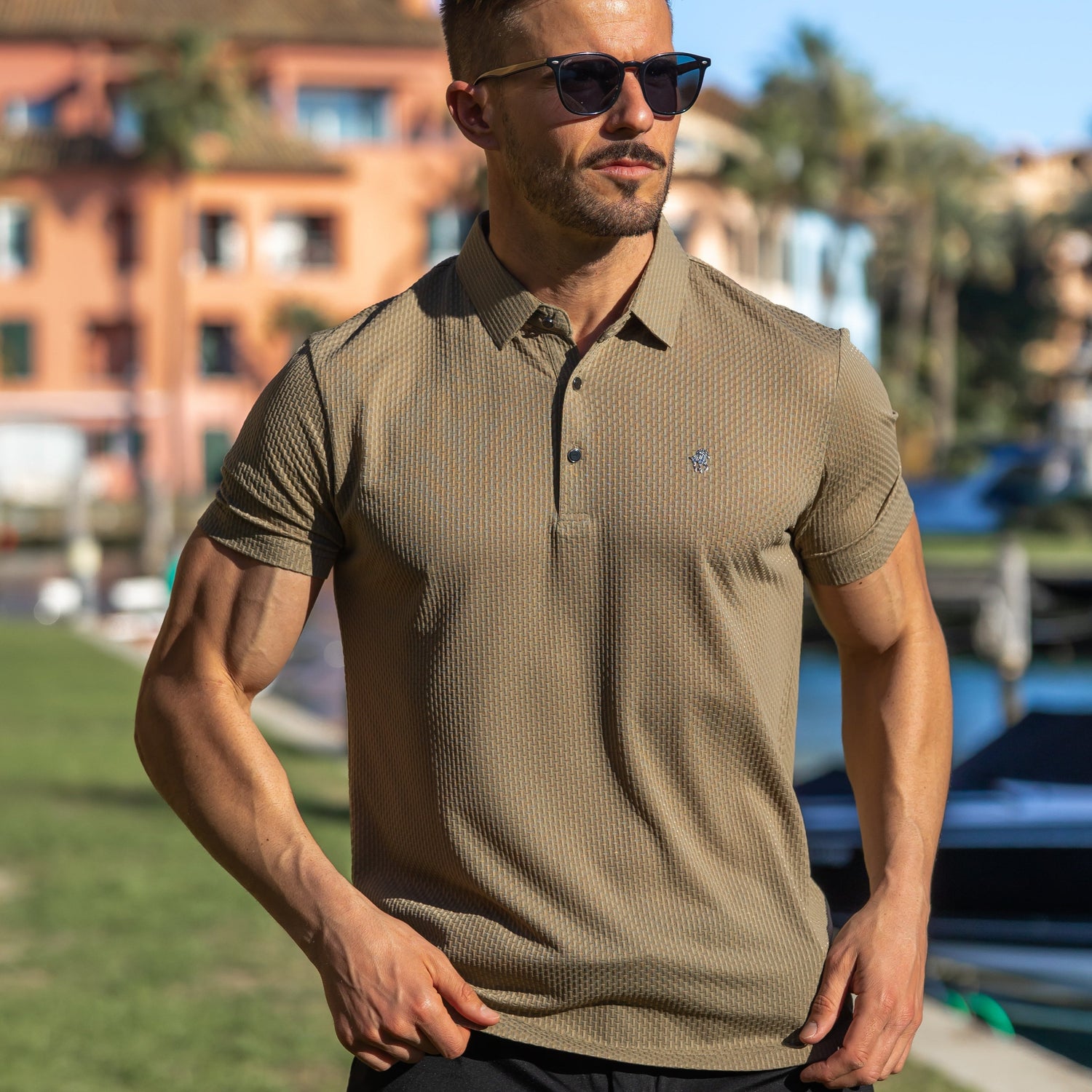 Soffice Men's Short Sleeve Polo Shirt – Casual Slim Fit