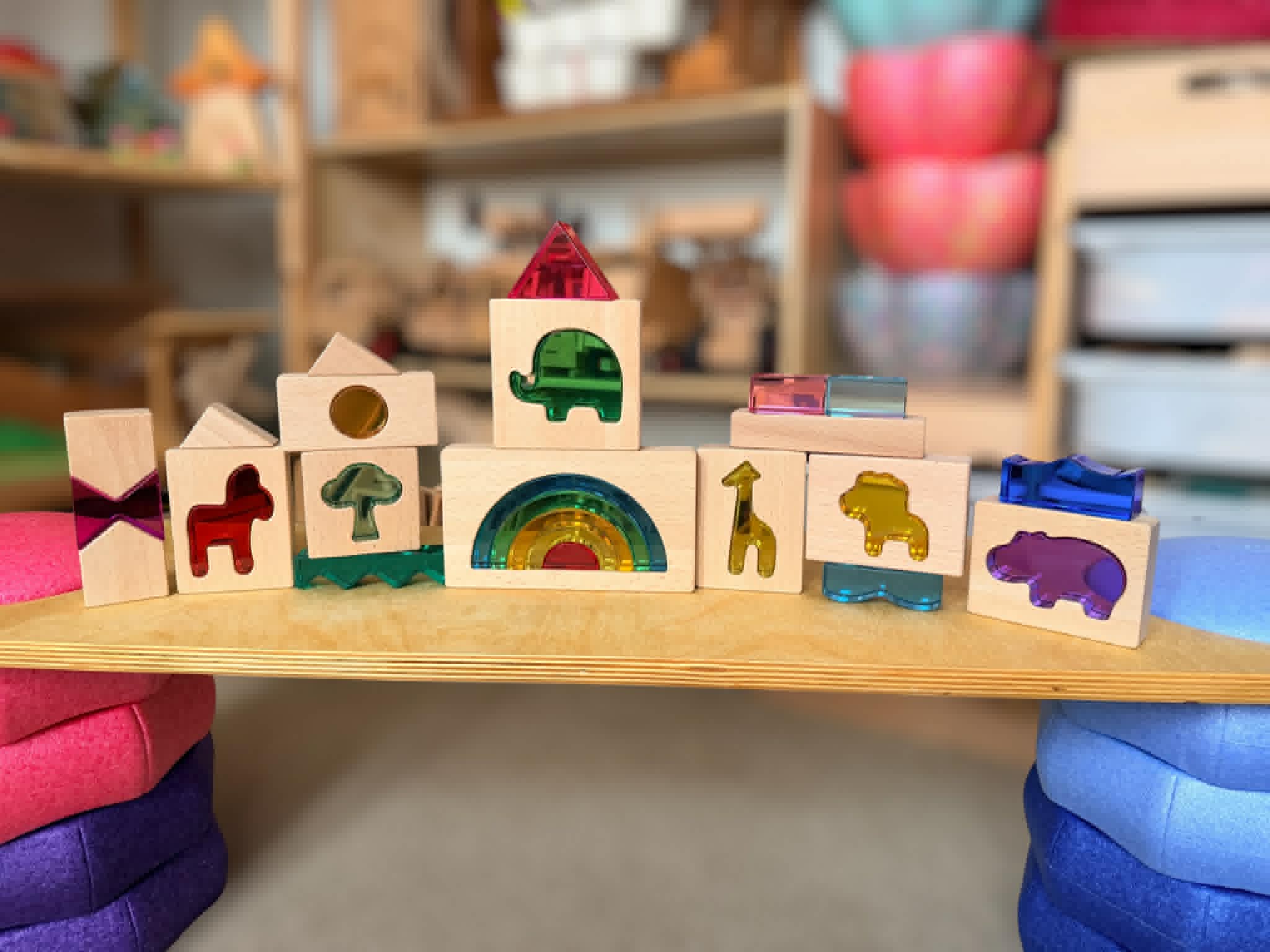 Green Elephant Original Design – Wild Rainbow Safari Blocks Exclusive Limited Edition Wooden & Acrylic Play Set - Image 9