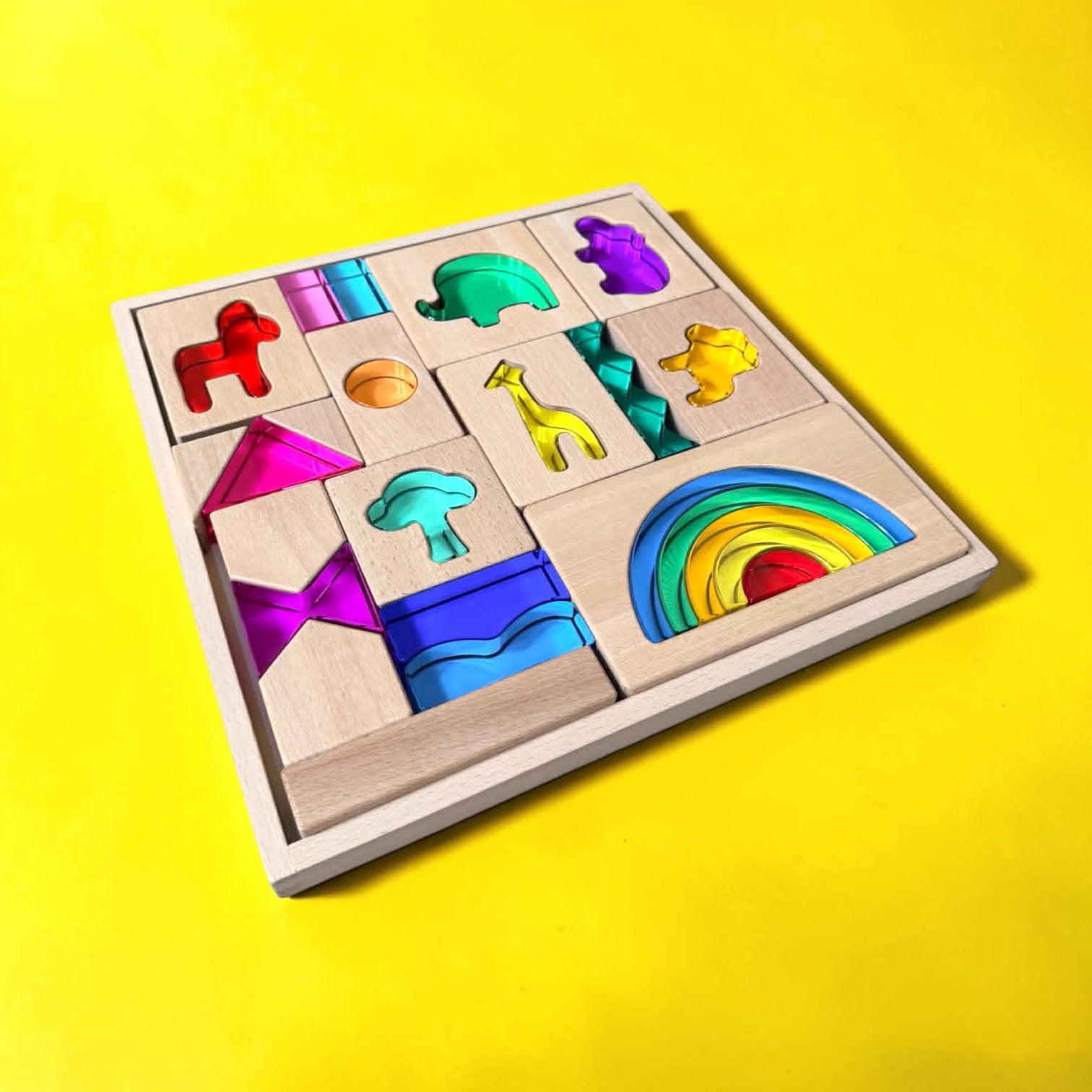 Green Elephant Original Design – Wild Rainbow Safari Blocks Exclusive Limited Edition Wooden & Acrylic Play Set - Image 12