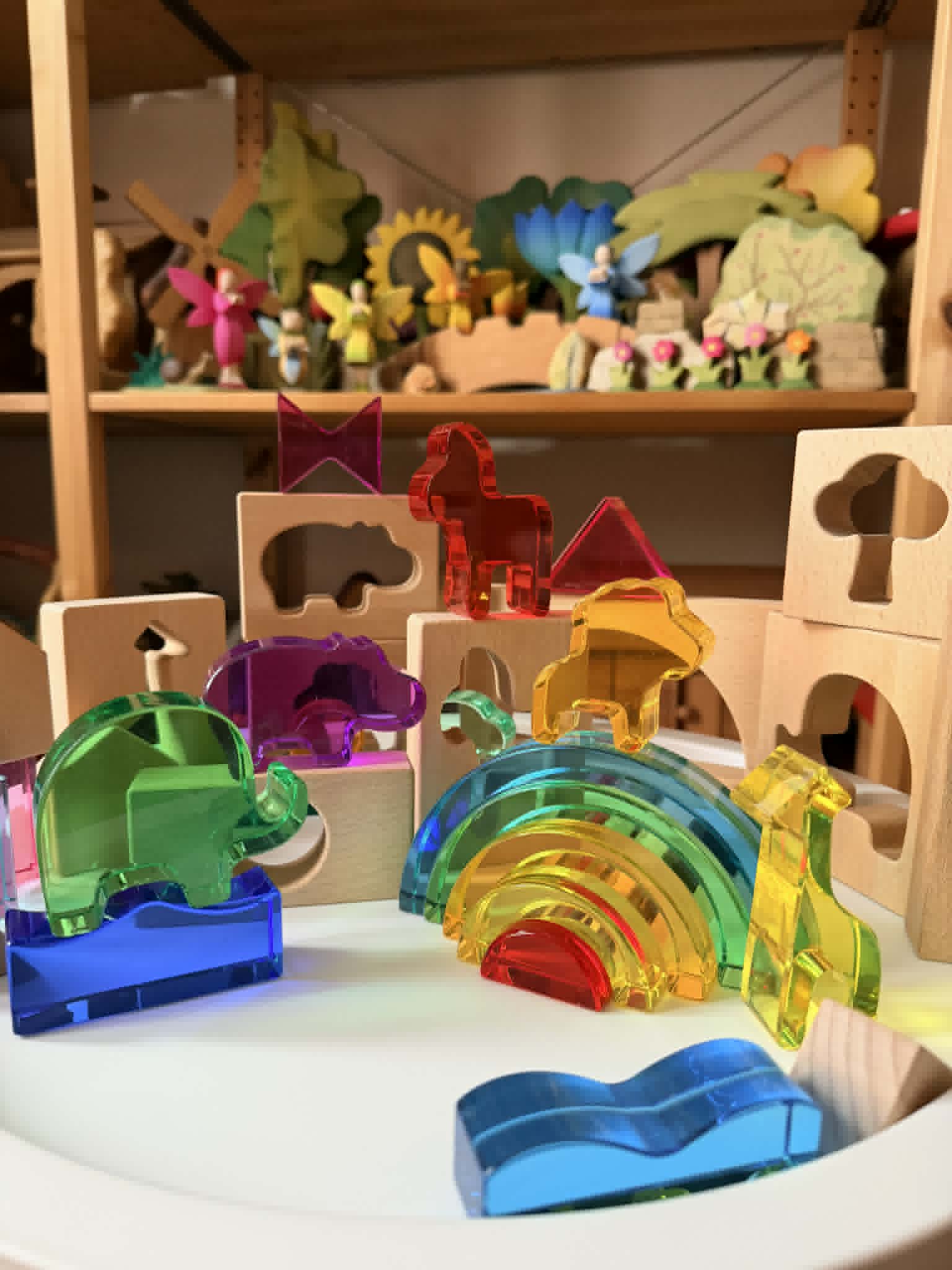 Green Elephant Original Design – Wild Rainbow Safari Blocks Exclusive Limited Edition Wooden & Acrylic Play Set - Image 7