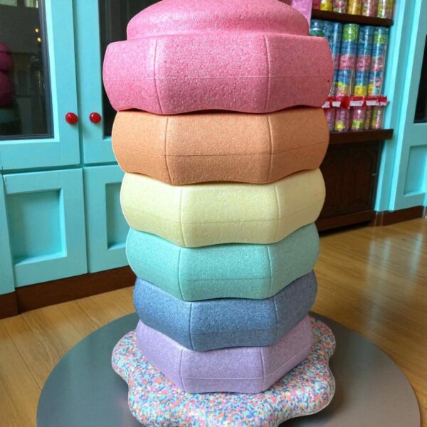 Flower-Shaped Balance Board for Stepping Stones – Pastel Confetti Color - Image 2